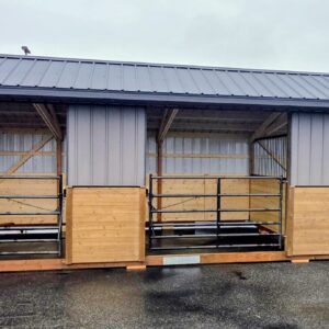 Custom Montana horse stable with tongue-and-groove siding and lean-to roof in Townsend, MT.